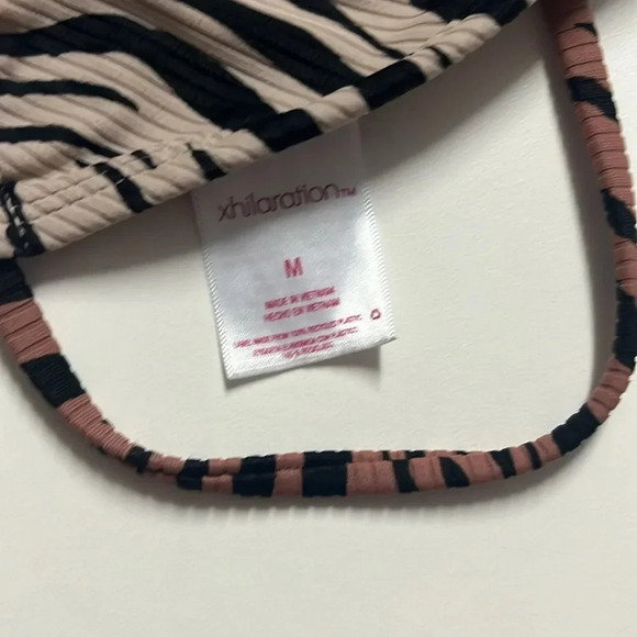 Imperfect bikini top medium brown zebra print Target triangle bikini top - Picture 3 of 4